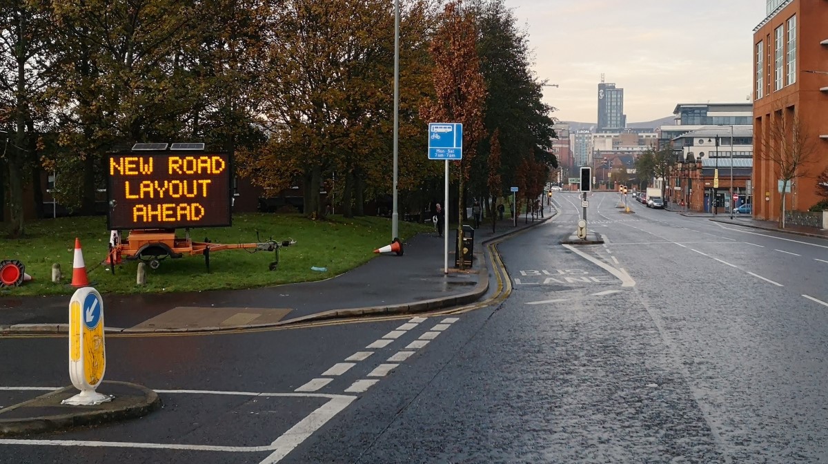 East Bridge Street at daybreak