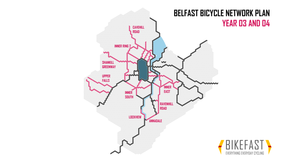 Proposed Belfast Bicycle Network development years 3 and 4