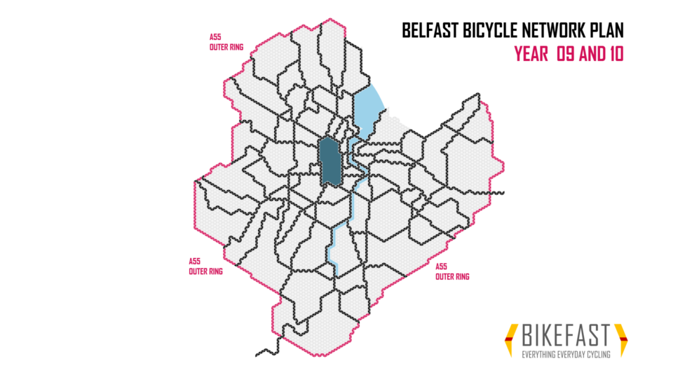 Proposed Belfast Bicycle Network development years 9 and 10