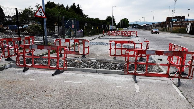Leisure centre entrance being constructed (June 2018) Leisure centre entrance being constructed (June 2018)