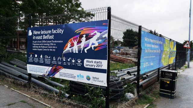 Leisure centre construction information boards (June 2018) Leisure centre construction information boards (June 2018)